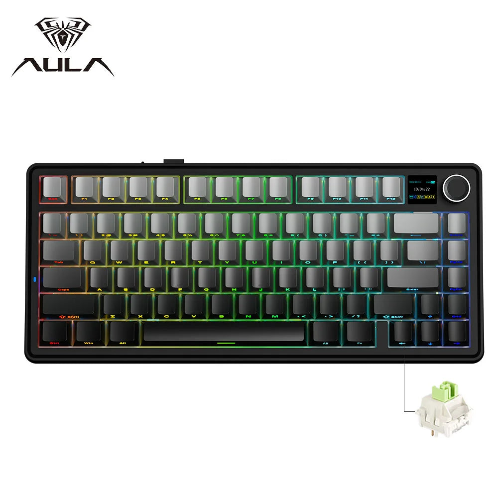 Aula F75 MAX Wireless Gaming Keyboard With Smart Digital Screen and Knob