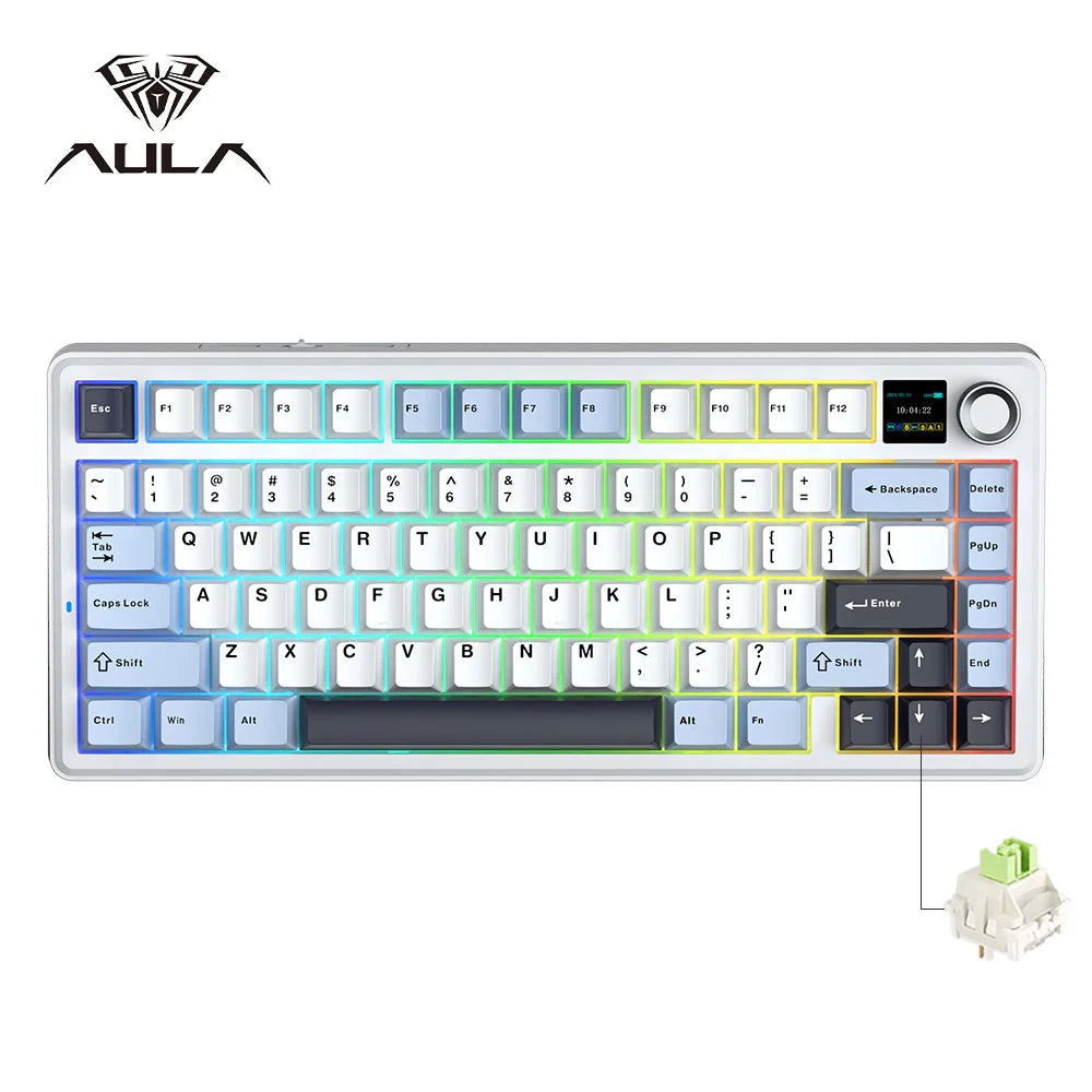Aula F75 MAX Wireless Gaming Keyboard With Smart Digital Screen and Knob