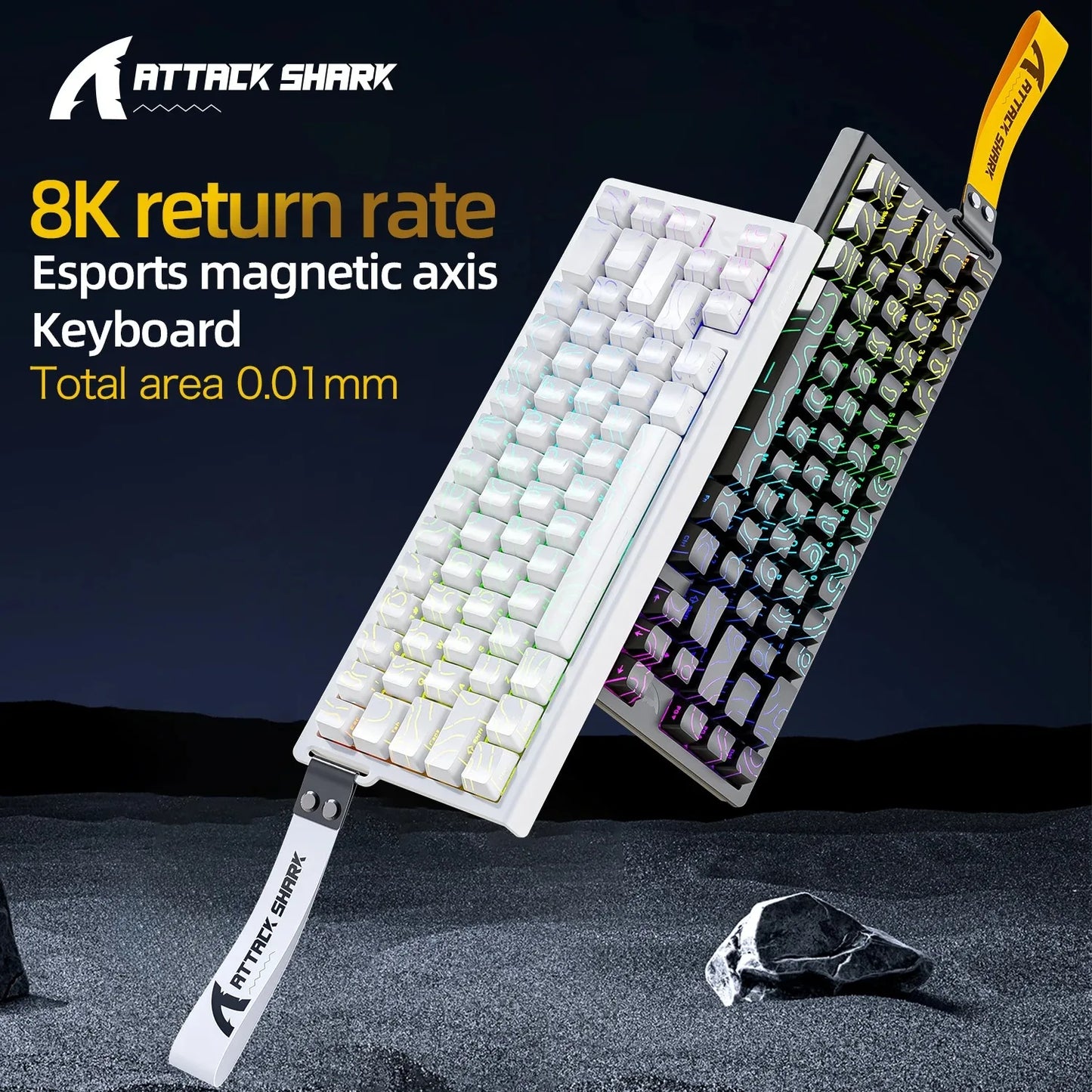 Attack Shark X68 HE Gaming Keyboard - Magnetic Mechanical, 0.01ms Rapid Trigger, 8000Hz Polling, Wired, 128K Ultra-Long Life