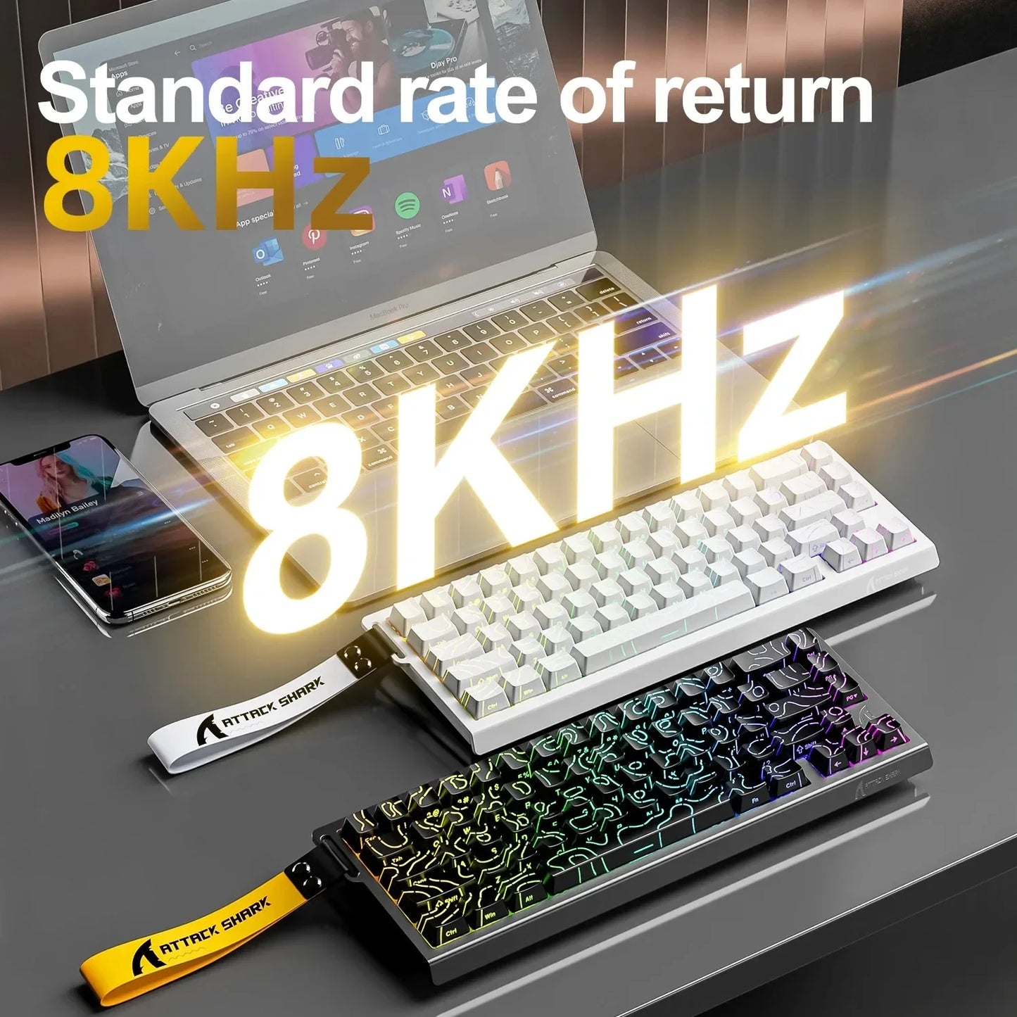 Attack Shark X68 HE Gaming Keyboard - Magnetic Mechanical, 0.01ms Rapid Trigger, 8000Hz Polling, Wired, 128K Ultra-Long Life